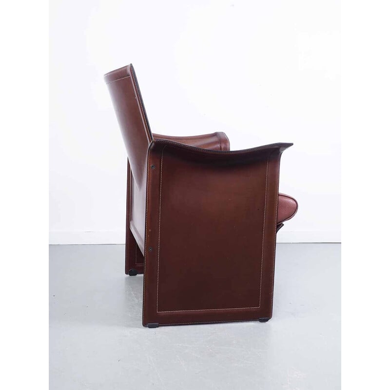 Vintage Korium KM1 leather armchair by Tito Agnoli, Italy