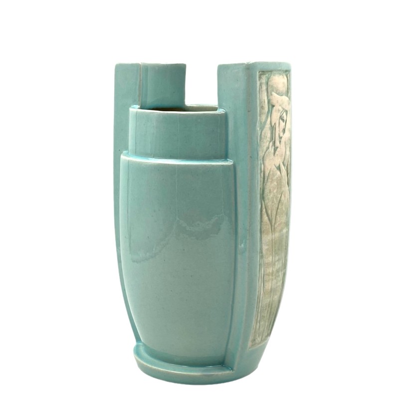 Vintage Art Deco Azur ceramic vase, France 1940