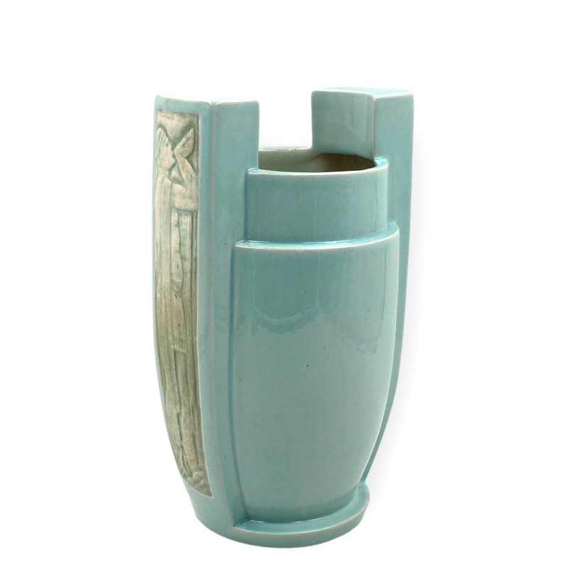 Vintage Art Deco Azur ceramic vase, France 1940