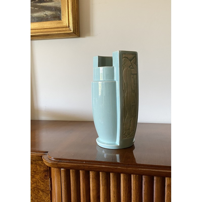 Vaso vintage in ceramica Art Déco Azur, Francia 1940
