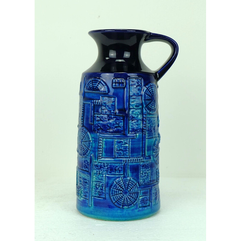 Blue & turquoise 'Narvik' vase by Bodo Mans - 1960s