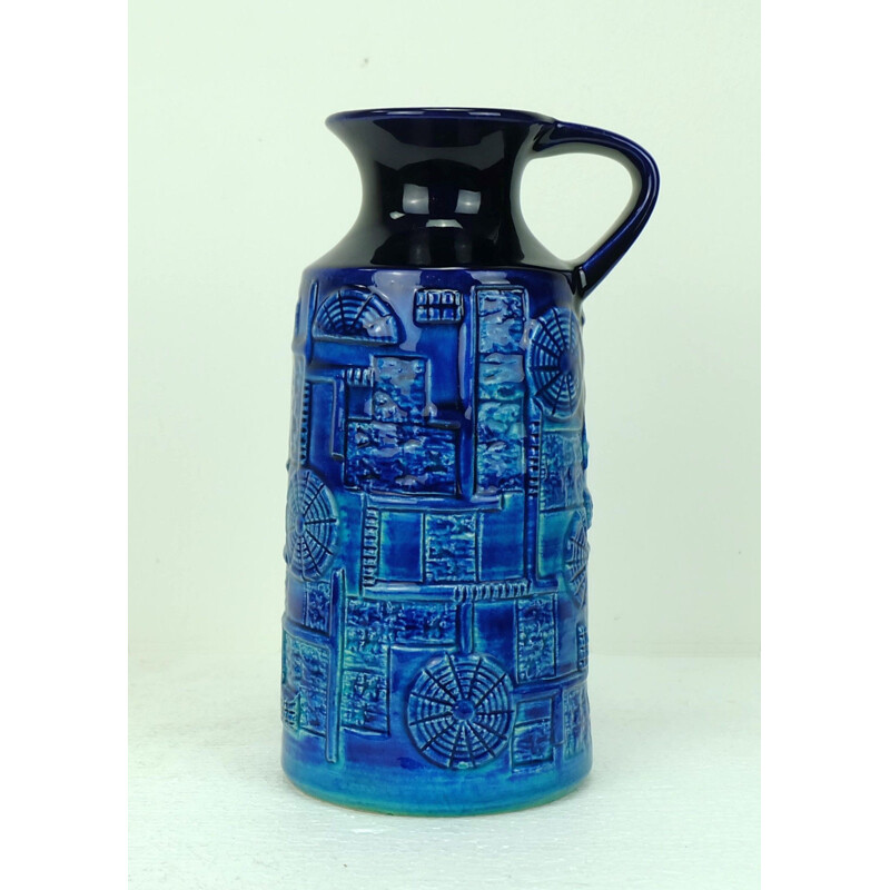 Vase vintage bleu "Narvik" de Bodo Mans - 1960s
