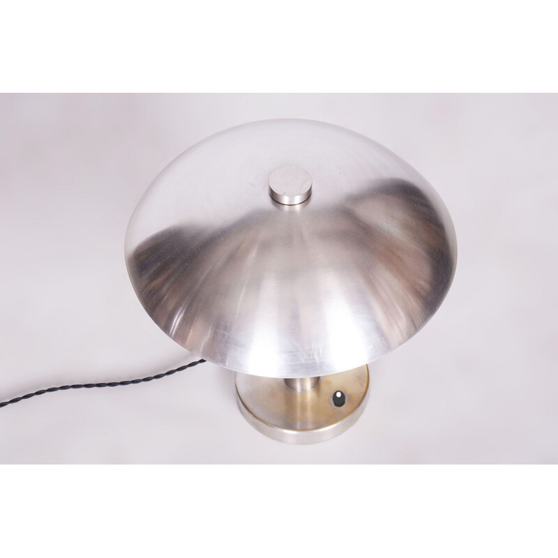 Vintage Bauhaus table lamp in nickel-plated steel by Franta Anýž, Czechoslovakia 1920