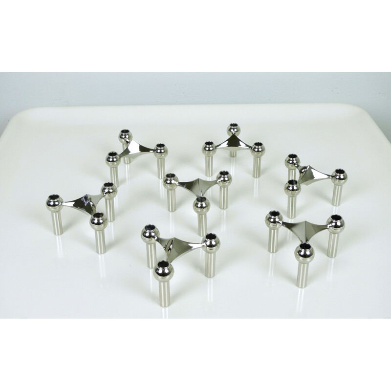 S22 Candlestick holders with table candles from Fritz Nagel, Germany - 1960s