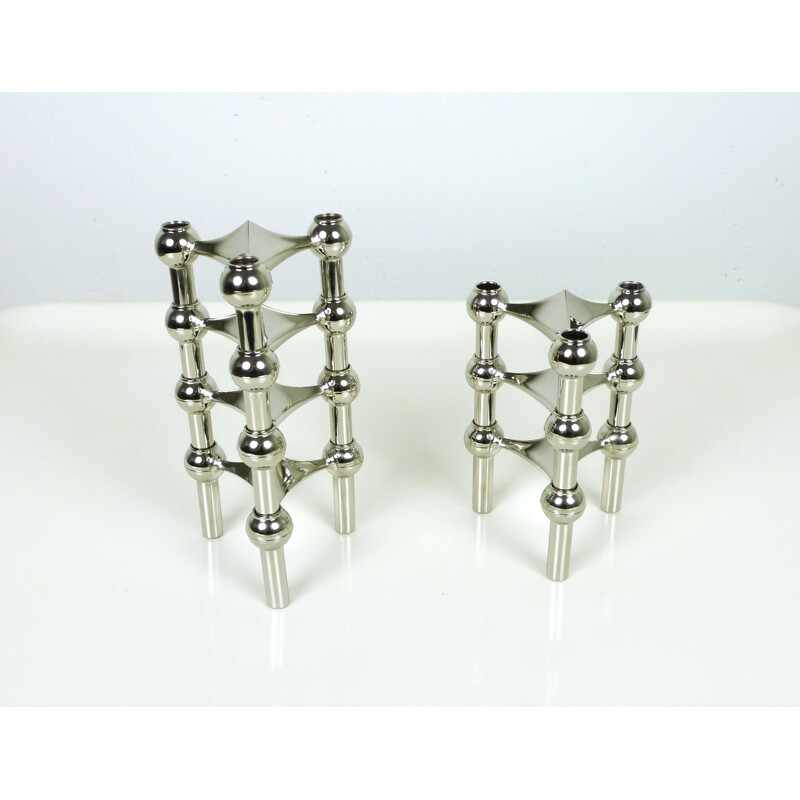 S22 Candlestick holders with table candles from Fritz Nagel, Germany - 1960s