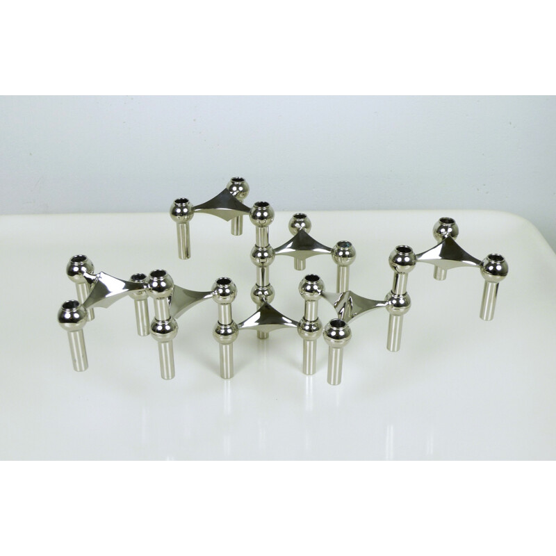 S22 Candlestick holders with table candles from Fritz Nagel, Germany - 1960s