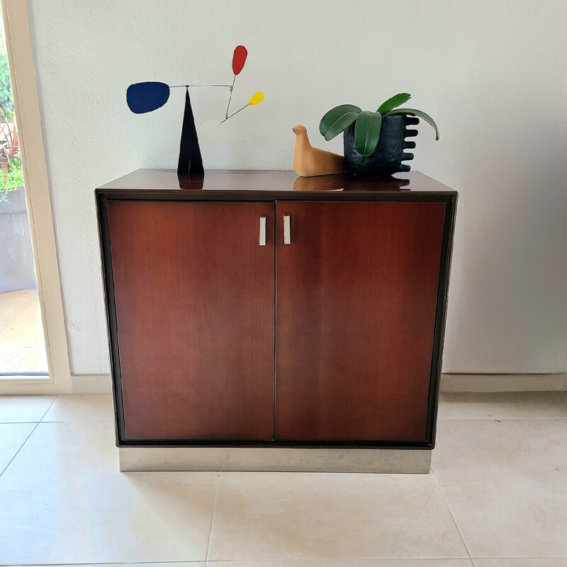 Vintage wood and aluminium sideboard by Gianni Moscatelli for Formanova, 1970
