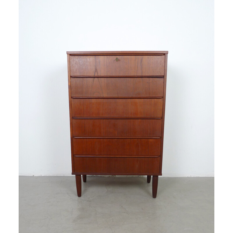 Teakwood chest of drawers with 6 drawers from Denmark - 1960s