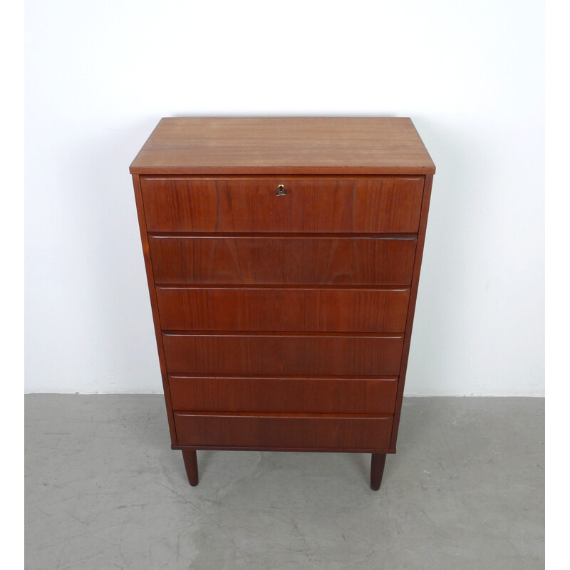 Teakwood chest of drawers with 6 drawers from Denmark - 1960s