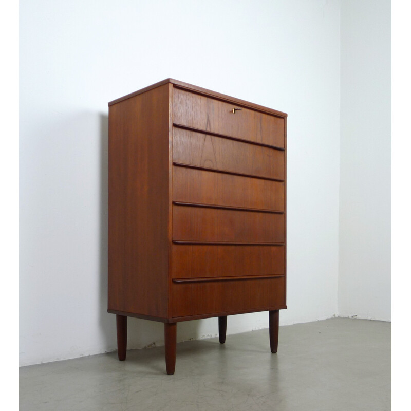 Teakwood chest of drawers with 6 drawers from Denmark - 1960s