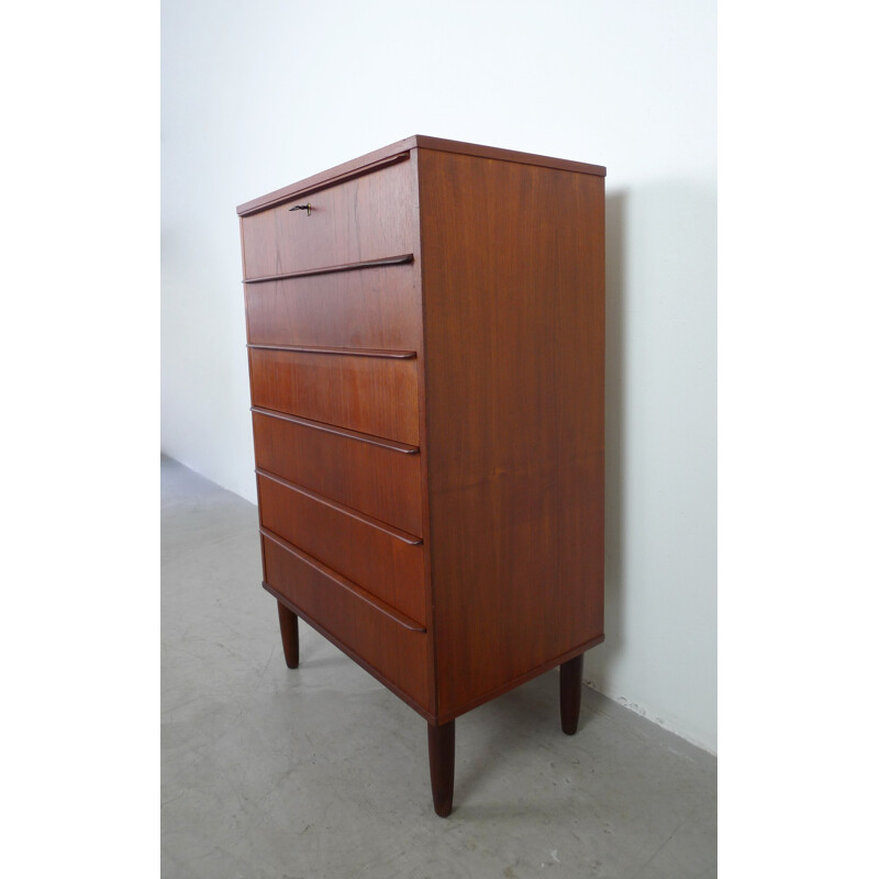 Teakwood chest of drawers with 6 drawers from Denmark - 1960s