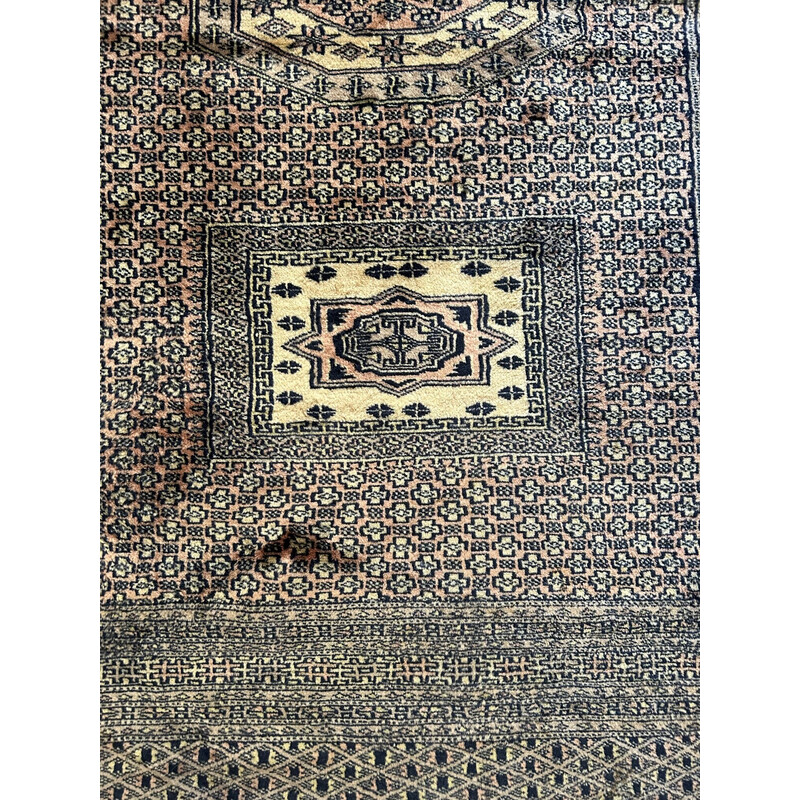 Tapete oriental vintage de lã e seda, Paquistão 1970