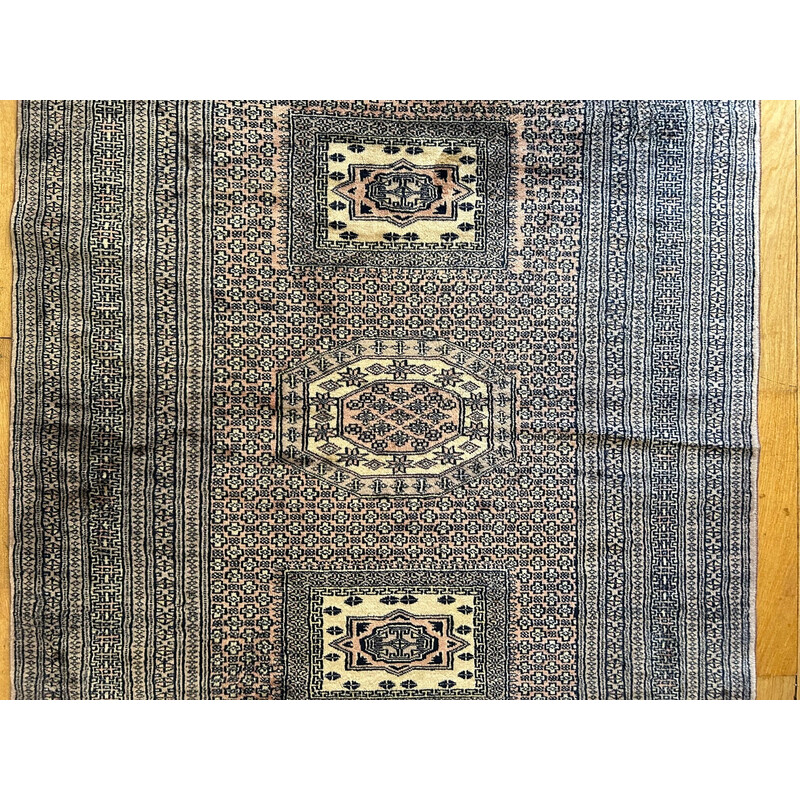Tapete oriental vintage de lã e seda, Paquistão 1970