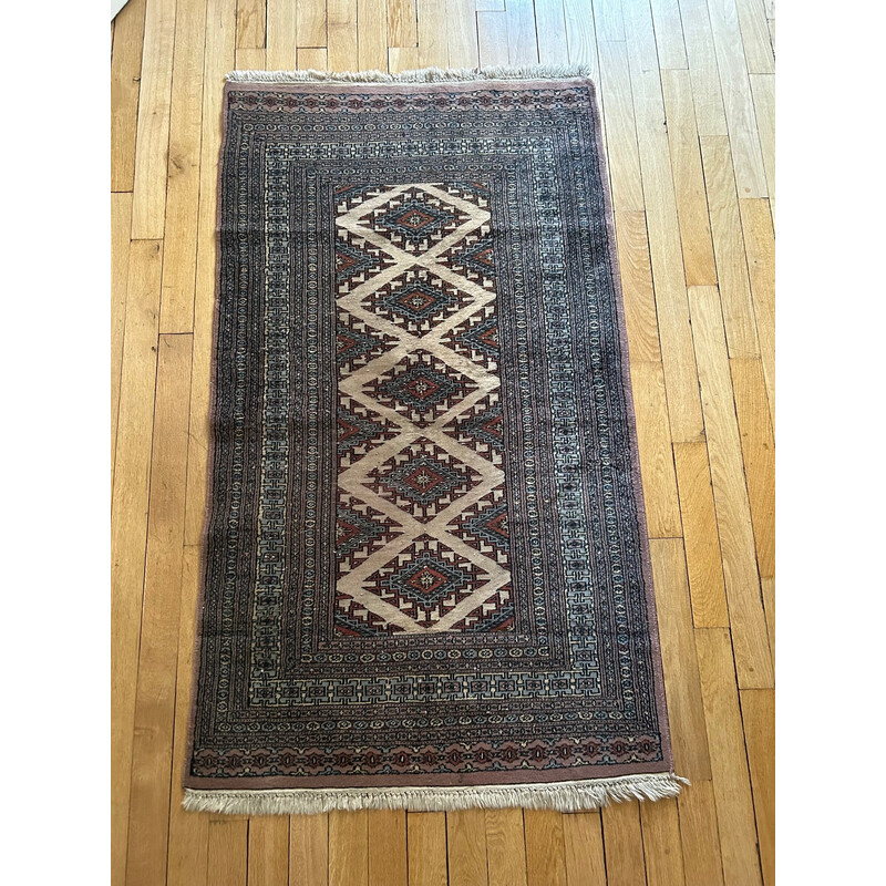 Vintage hand-knotted wool rug, Pakistan 1970