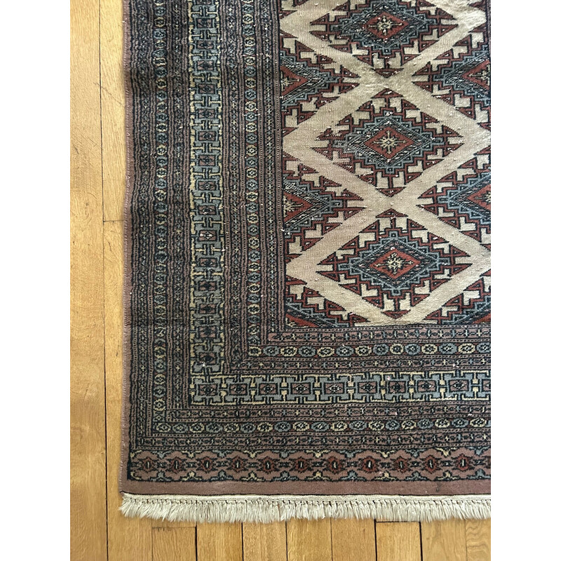 Vintage hand-knotted wool rug, Pakistan 1970