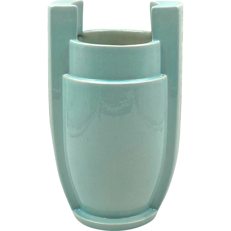 Vintage Art Deco Azur ceramic vase, France 1940