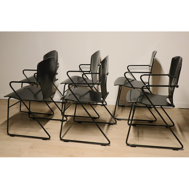 Chaise pieds en métal assise en tissu mora (lot de 2)