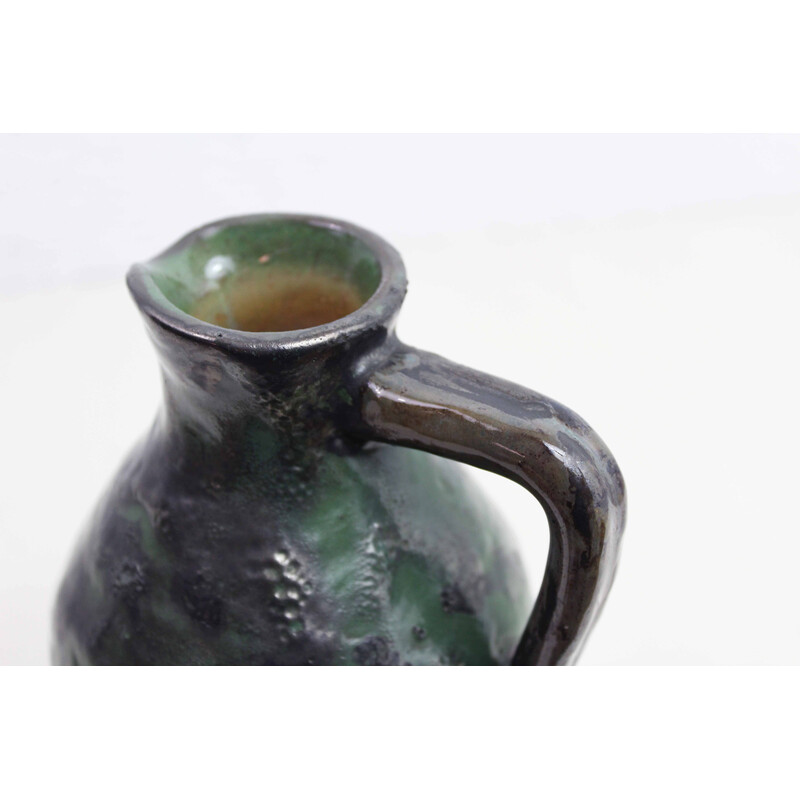 Vintage enameled ceramic pitcher, 1960