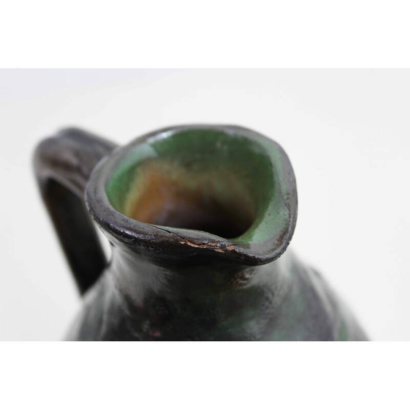 Vintage enameled ceramic pitcher, 1960