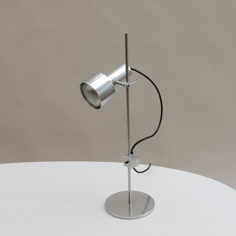 Lampade da tavolo vintage a spot singolo in alluminio di Peter Nelson per Architectural Lighting Ltd., 1960