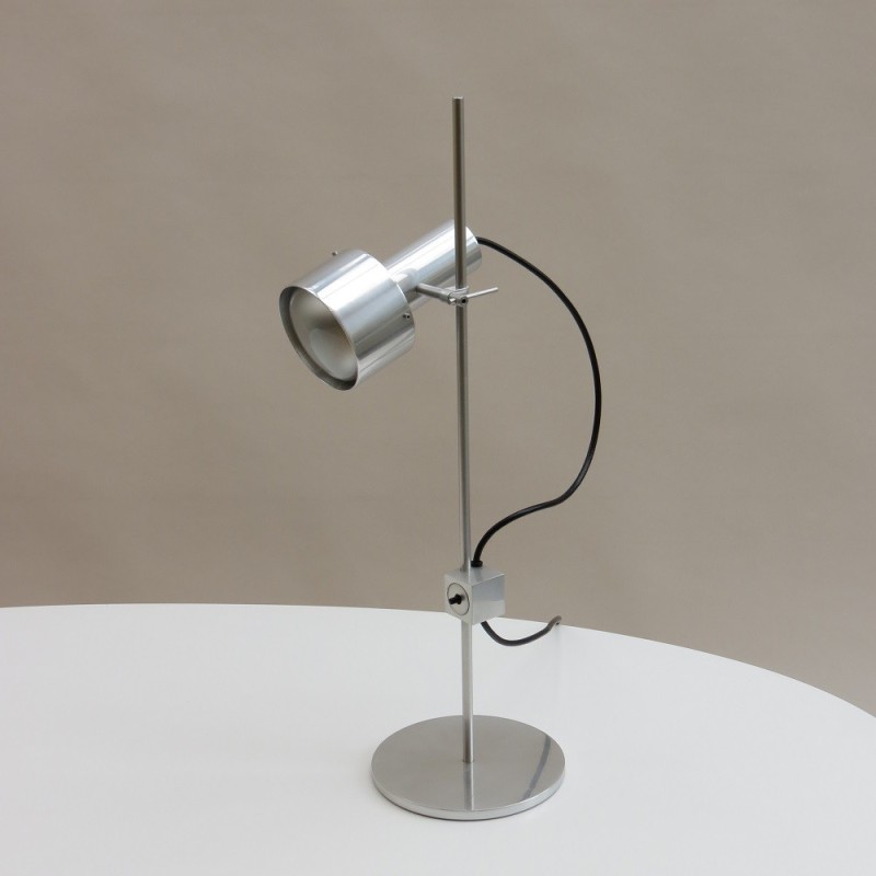 Lampade da tavolo vintage a spot singolo in alluminio di Peter Nelson per Architectural Lighting Ltd., 1960