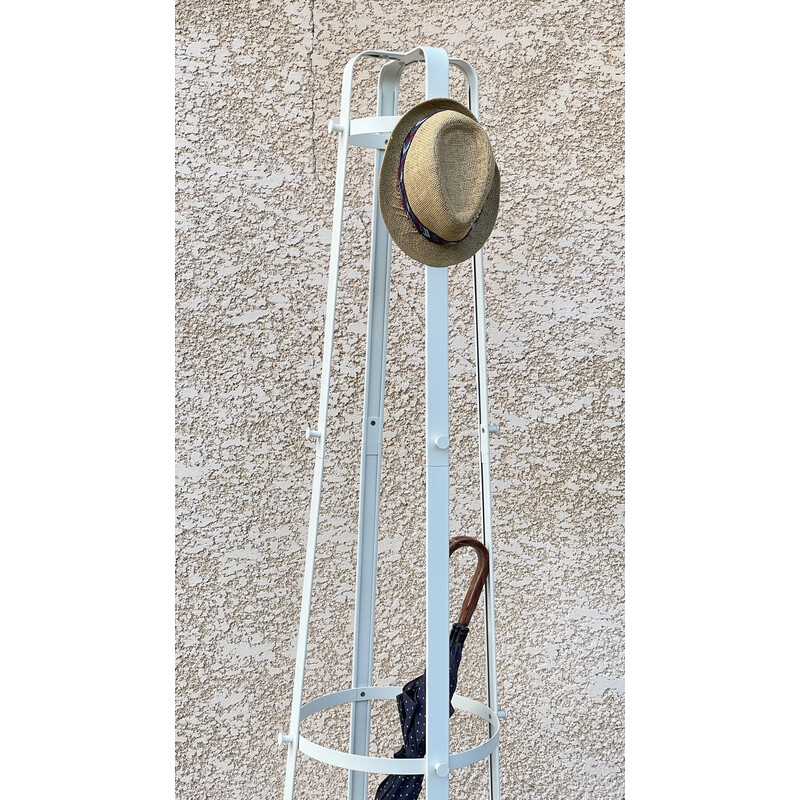 Vintage coat rack in white lacquered steel by Inma Bermudez for Ikea