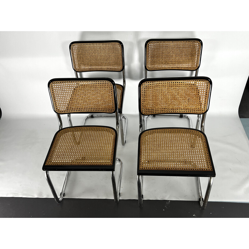 Ensemble de 4 chaises vintage par Marcel Breuer pour Gavina, Italie 1960