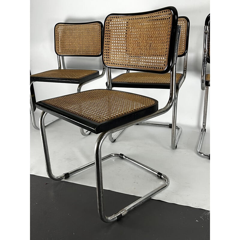 Set of 4 vintage chairs by Marcel Breuer for Gavina, Italy 1960