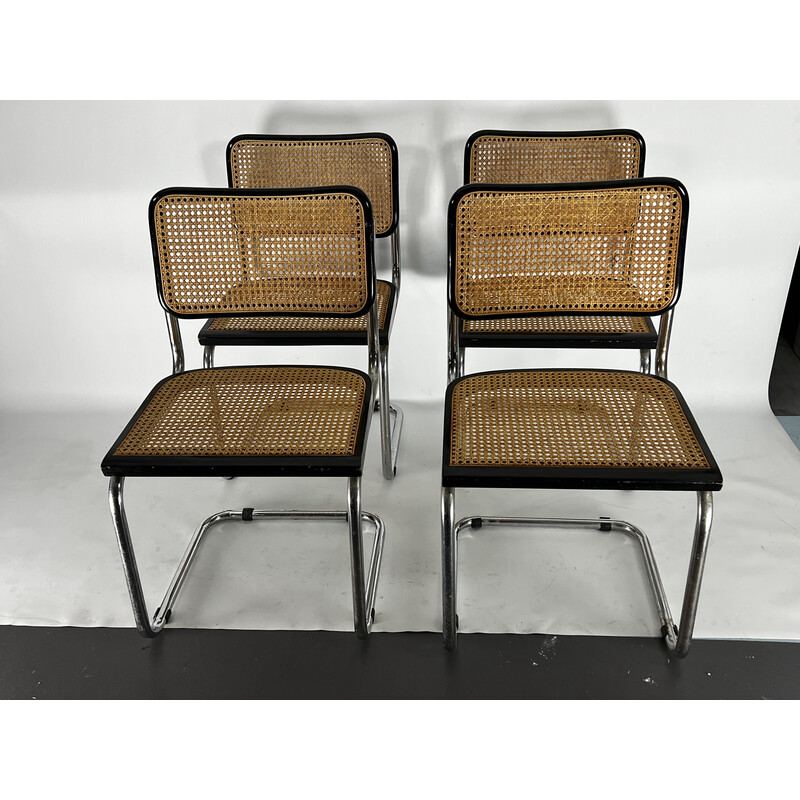Ensemble de 4 chaises vintage par Marcel Breuer pour Gavina, Italie 1960