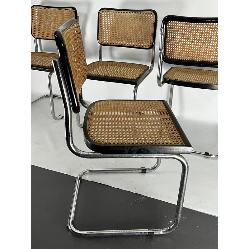 Ensemble de 4 chaises vintage par Marcel Breuer pour Gavina, Italie 1960