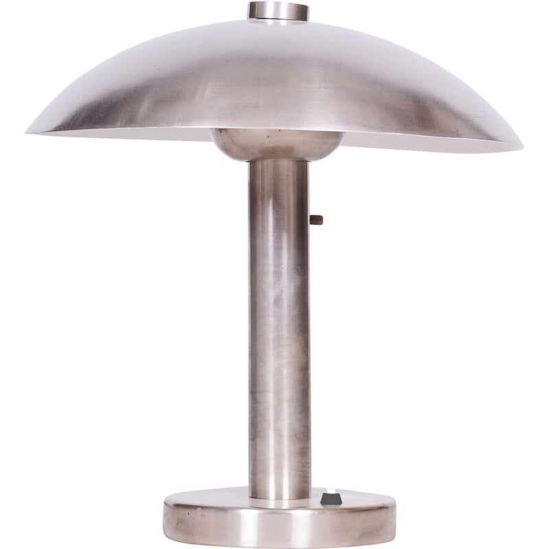 Vintage Bauhaus table lamp in nickel-plated steel by Franta Anýž, Czechoslovakia 1920