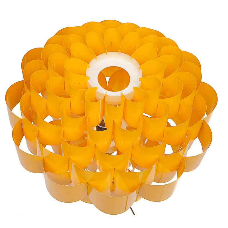 Paire de lampes à poser vintage jaune et orange, 1980