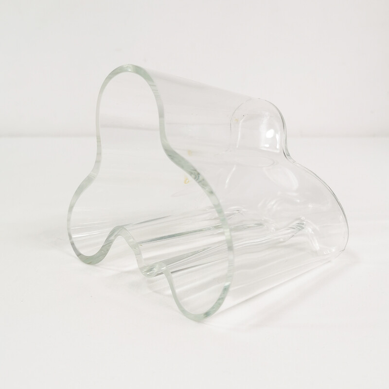 Par de vasos de vidro vintage de Alvar Aalto, Finlândia 1980