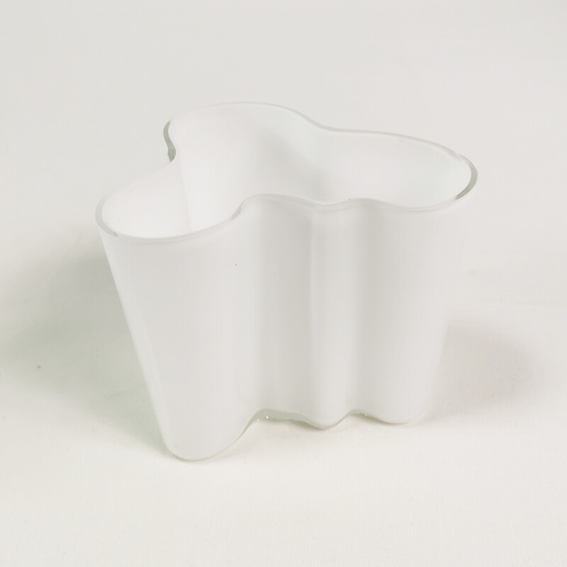 Paire de vases vintage en verre par Alvar Aalto, Finlande 1980