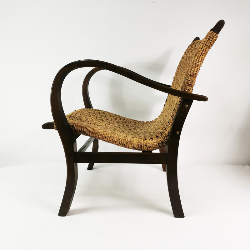 Fauteuil vintage Art Déco en bois de hêtre par Erich Dieckmann, Allemagne 1930