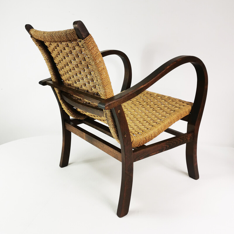 Fauteuil vintage Art Déco en bois de hêtre par Erich Dieckmann, Allemagne 1930