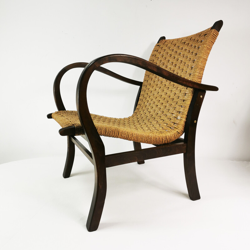 Vintage Art Deco armchair in beech wood by Erich Dieckmann, Germany 1930