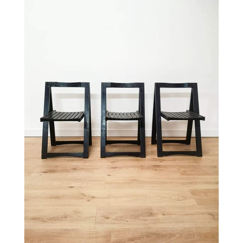 Conjunto de 3 cadeiras dobráveis Trieste vintage, 1960
