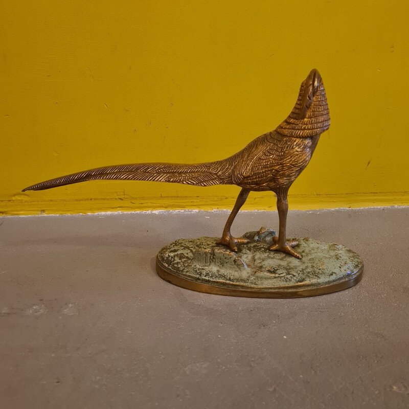 Vintage bronze statue of a Golden Pheasant, 1950