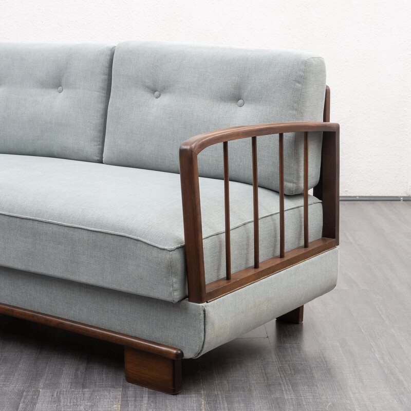 Vintage 2-seater sofa in solid wood, 1950