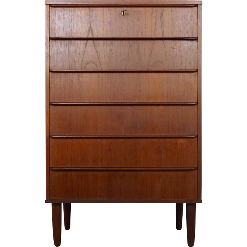 Teakwood chest of drawers with 6 drawers from Denmark - 1960s