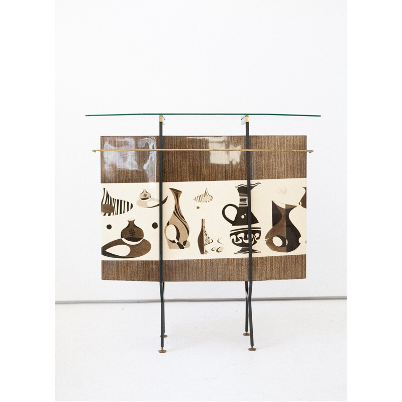 Mid-century Italian cabinet in glass and iron - 1950s