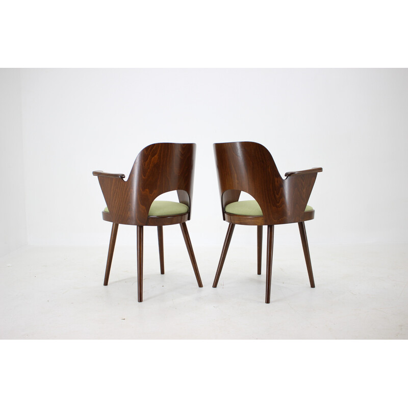 Set of 4 vintage wooden dining chairs by Oswald Haerdtl, Czechoslovakia 1960