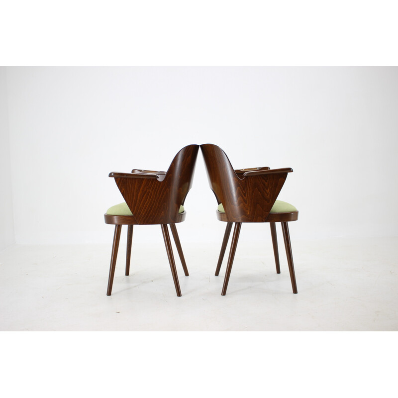 Set of 4 vintage wooden dining chairs by Oswald Haerdtl, Czechoslovakia 1960