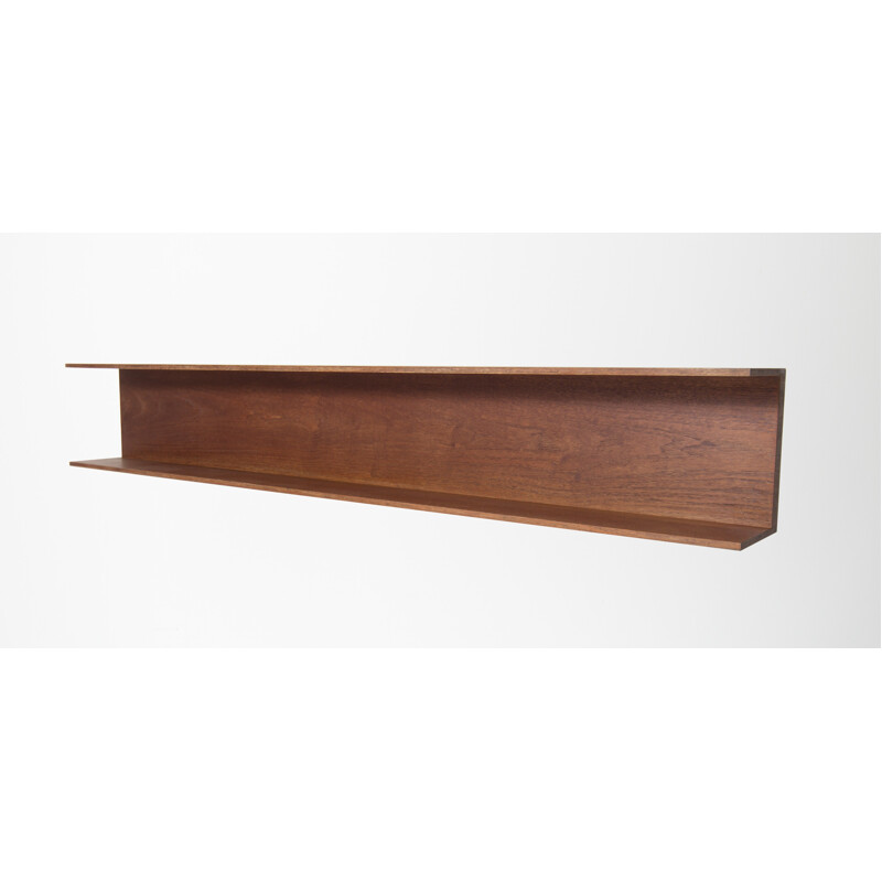 Brown wall shelf in teak  by Walter Wirz for Wilhelm Renz - 1960s