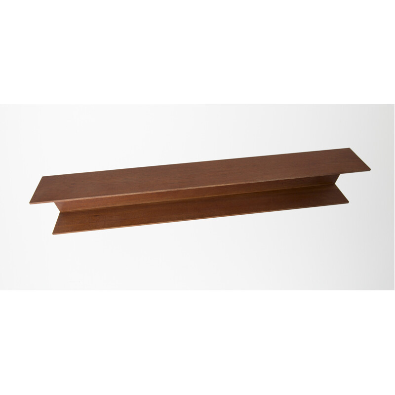 Brown wall shelf in teak  by Walter Wirz for Wilhelm Renz - 1960s