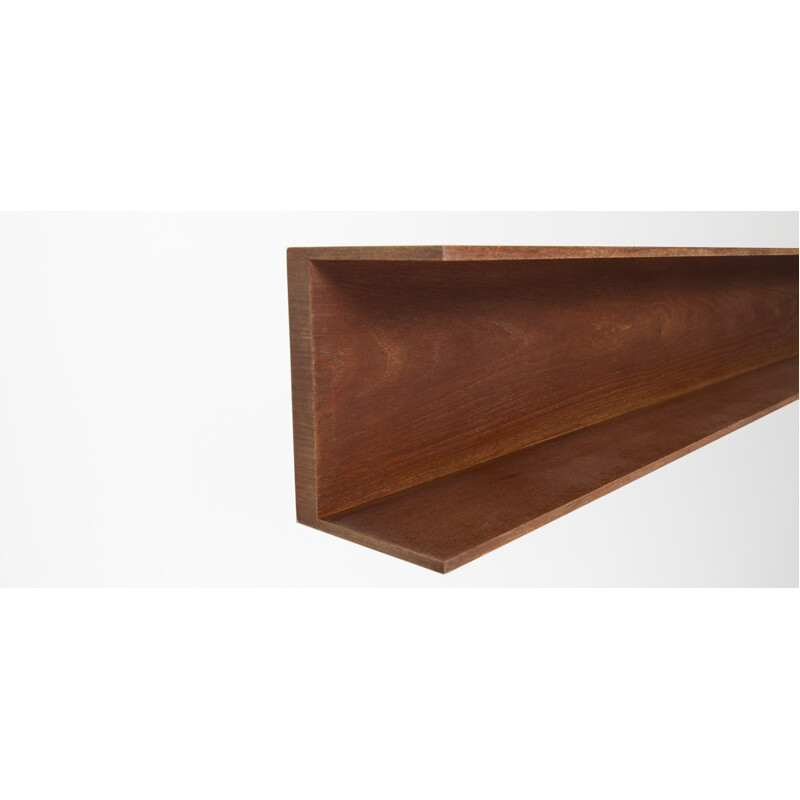 Brown wall shelf in teak  by Walter Wirz for Wilhelm Renz - 1960s