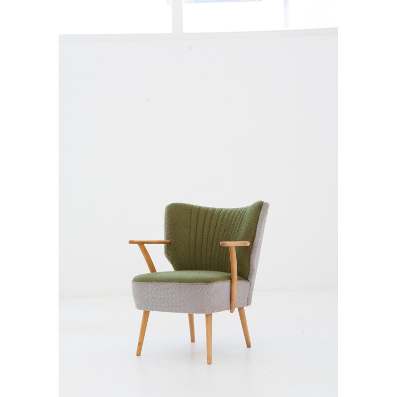 Pair of green mid-century armchairs - 1950s