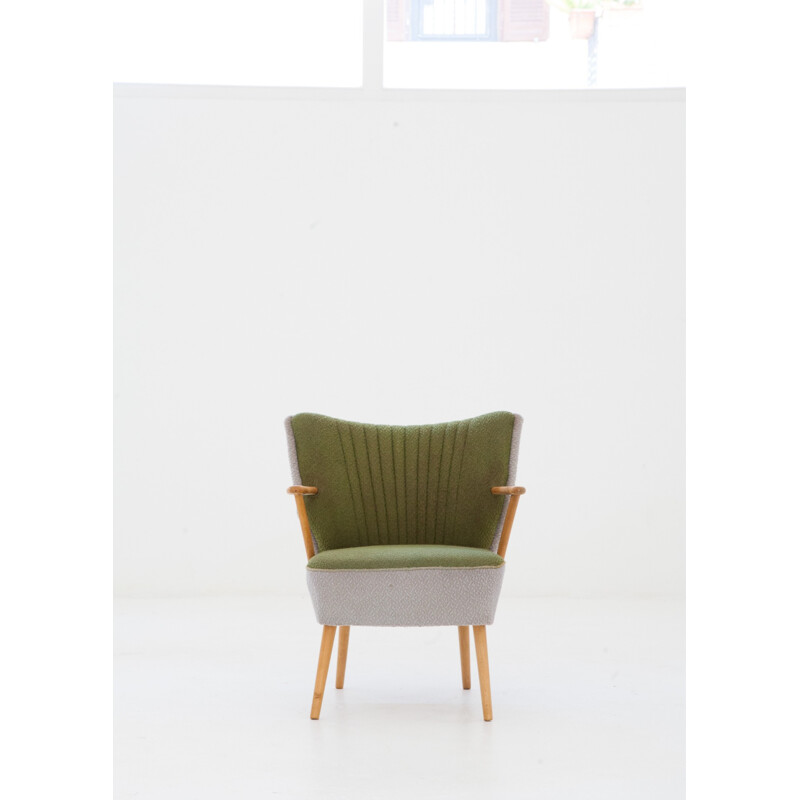 Pair of green mid-century armchairs - 1950s