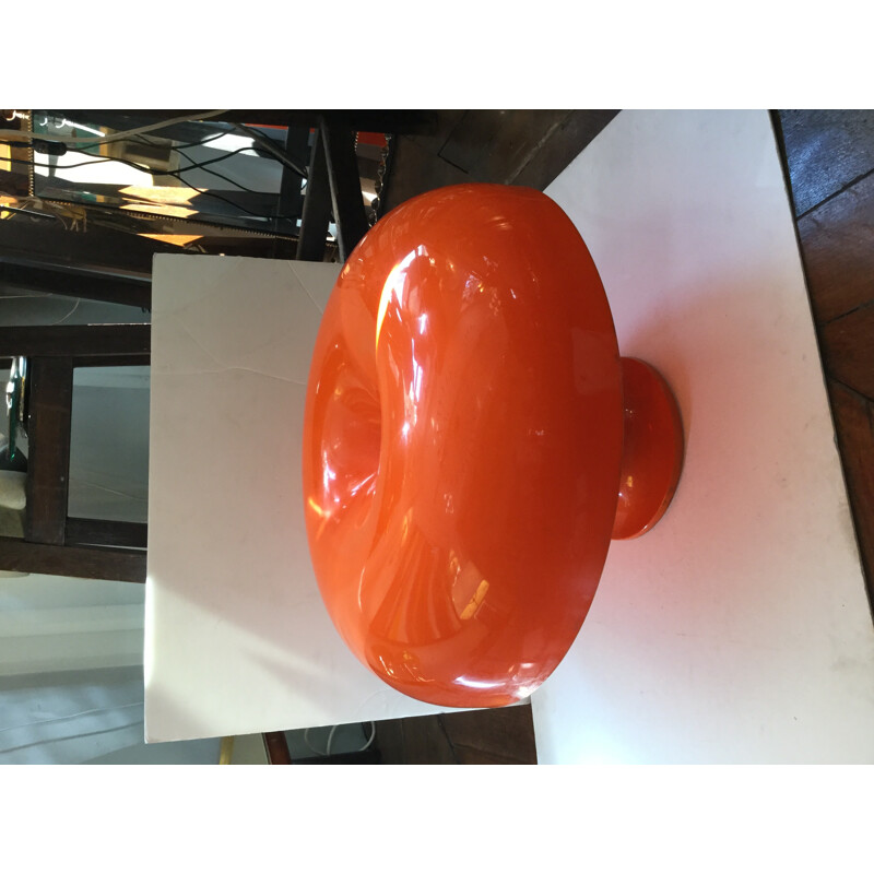 Nesso orange lamp in plastics by Giancarlo Mattioli for Artemide - 1970s